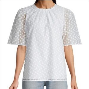 Kate Spade Freshwhite Textured Dot Top Semi-Sheer Medium